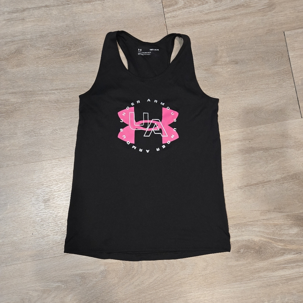 Under Armour Black And Pink Girls Tanm